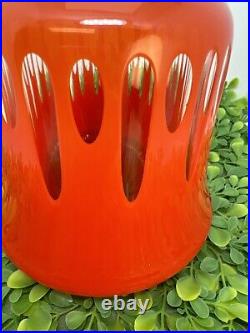 Antique Red Glass EPNS Lid Handle Art Deco Biscuit Cookie Jar Fabulous