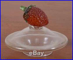 Antique SALAMON Label Glass Apothecary Jar Hand Blown Fruit Handle Pontil