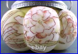 Antique SWEETMEAT / Marmalade JAR Mt. Washington CROWN MILANO Pink PEONIES