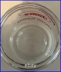 Antique Tom's Toasted Peanuts Glass Jar Clear Lid Red Handle Counter Display 10
