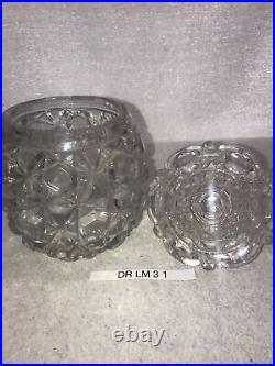 Antique U. S. Glass pressed glass biscuit or cookie jar BEVELLED BUTTOS c. 1891+