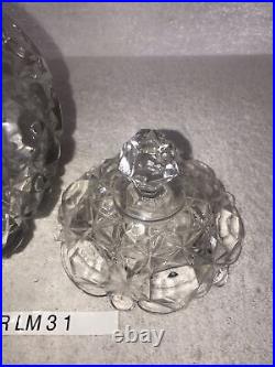 Antique U. S. Glass pressed glass biscuit or cookie jar BEVELLED BUTTOS c. 1891+