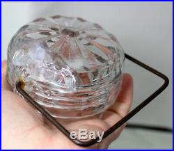 Antique Victorian Canning Jar Screw GLASS LID Handle Candy Food Fruit