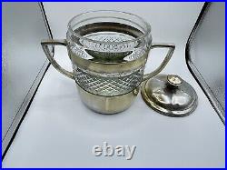 Antique WMFCookieCracker Biscuit JarCut GlassSilverLidHandlesVERY RARE