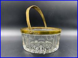 Antique WMF EP Handled Candy Biscuit Jar Box Basket Cut Crystal Glass 1900's