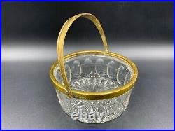 Antique WMF EP Handled Candy Biscuit Jar Box Basket Cut Crystal Glass 1900's