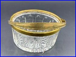 Antique WMF EP Handled Candy Biscuit Jar Box Basket Cut Crystal Glass 1900's