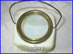 Antique Wave Crest Handled Lidded Biscuit Jar-11-art Glass- Victorian