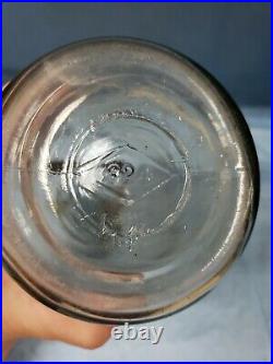 Antique Wooden Bail Handle Embossed One Quart Illinois Glass Co. Vinegar Bottle
