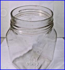 Antique or Vintage CLEAR GLASS BUTTER CHURN metal paddle 2 qt square glass jar