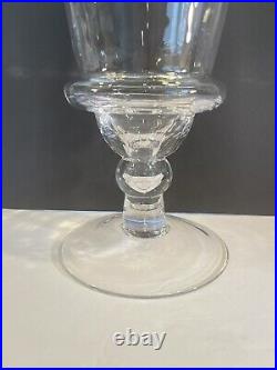 Apothecary Jar 21 Tall Bon Bon Candy Dish Clear Glass Footed Lidded Canister