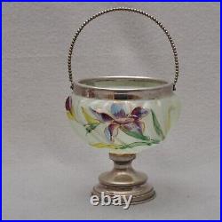 Art Nouveau Beautiful Glass Bowl / Bowl with Handle/Candy Box