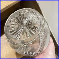 BACCARAT Art Nouveau Biscuit Cookies Jar Box Pressed Glass Crystal Clear Brass