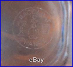 BACCARAT CRYSTAL GLASS JAR WITH METAL HANDLE AND FORK Baccarat mark on base