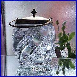 BACCARAT Crystal Glass Handled Lidded Biscuit Jar 1700g Serpentin Vintage