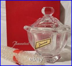 BACCARAT Harcourt Missouri Mustard Jar with Lid and Spoon French Crystal