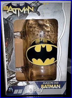BATMAN GLASS MASON JAR WITH HANDLE