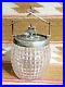 BEAUTIFUL ANTIQUE BISCUIT CRACKER COOKIE JAR w CLEAR GLASS JAR AESTHETIC FORM
