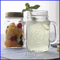 BEST Glass Drinking Jars Old Fashioned 16oz Mason Mugs with Handle Straws 9 Pack