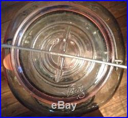 BIG LARGE 4 GALLON BALL IDEAL GLASS CANNING JAR WIDE MOUTH LID BAIL WIRE HANDLE