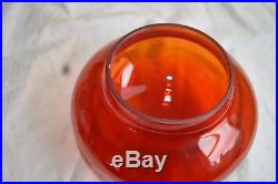 BLENKO APOTHECARY JAR MILK JUG TANGERINE 7327 LARGE GLASS WithTOP HANDLE NICKERSON