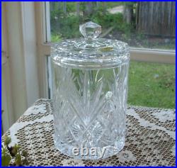 BLOCK 24% FULL LEAD CRYSTAL BISCUIT BARREL COOKE JAR With LID BOX CZECH Made NEW