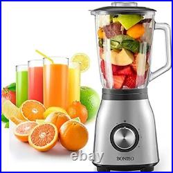 BONISO Countertop Smoothie High Speed Blender for Kitchen with 51 Oz. Glass Jar