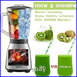 BONISO Countertop Smoothie High Speed Blender for Kitchen with 51 Oz. Glass Jar