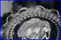 Baccarat Crystal Elephant Handles Covered Jar Compote with Sterling Silver Rim