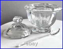 Baccarat Crystal France Large Harcourt Missouri Jam Jar Plus Spoon Mint 5 Tal