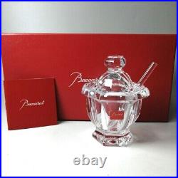 Baccarat Missouri mustard jam sugar Pot 1837180 with Spoon Box Set Unused