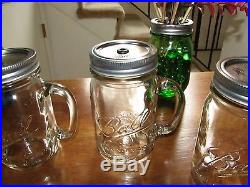Ball Mason Jar Clear 16oz Pint Drinking Glass Mug with Handle Tumbler, Sipper