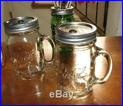 Ball Mason Jar Clear 16oz Pint Drinking Glass Mug with Handle Tumbler, Sipper