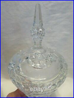 Bohemian Czech Republic Hand Cut Crystal Glass Pedestal Candybox/Jar