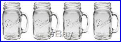 Bridal Wedding Set 12 Large BALL MASON 24 oz Drinking Glasses Jars with Handles
