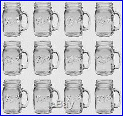 Bridal Wedding Set 24 USA BALL MASON 16oz Drinking Mug Glasses Jars with Handles