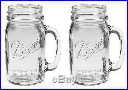 Bridal Wedding Set 4 Large BALL MASON 24 oz Drinking Glasses Jars with Handles