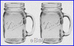 Bridal Wedding Set 4 USA BALL MASON 16oz Drinking Mugs Glasses Jars with Handles