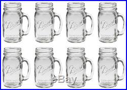 Bridal Wedding Set 8 Large BALL MASON 24 oz Drinking Glasses Jars with Handles