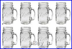 Bridal Wedding Set Large BALL MASON 24 oz Drinking Glasses Jars with Handles 8ct