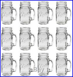 Bridal Wedding Set Large BALL MASON 24 oz Drinking Glasses Jars with Handles 8ct