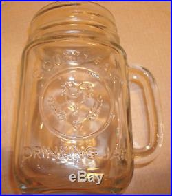 Bridal Wedding Set Lot 12 Mason Jar Drinking Glasses Mugs Embossed- County Fair