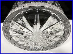 Brilliant Cut Crystal ABP Pinwheel Biscuit Barrel Cookie Jar with Lid 9 Heavy Vtg