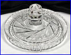 Brilliant Cut Crystal ABP Pinwheel Biscuit Barrel Cookie Jar with Lid 9 Heavy Vtg