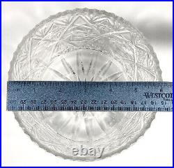 Brilliant Cut Crystal ABP Pinwheel Biscuit Barrel Cookie Jar with Lid 9 Heavy Vtg