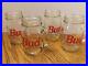 Bud King of Beers Mason Jar Mugs Cups Clear Handle Set of 4 Vintage NEW 16 OZ