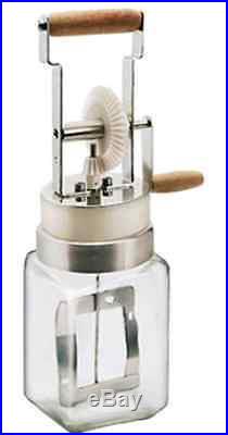 Butter Maker Fresh Home Made Stainless Steel Wood Handle Masher Glass Jar New