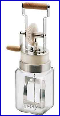 Butter Maker Fresh Home Made Stainless Steel Wood Handle Masher Glass Jar New