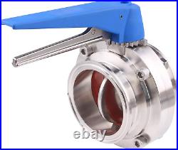 Butterfly Valve with Blue Trigger Handle Stainless Steel 304 Tri Clamp Clover 3
