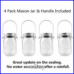 CHBKT 4-Pack Solar-powered Mason 4 Pack (Jar & Handle Included), Warm White